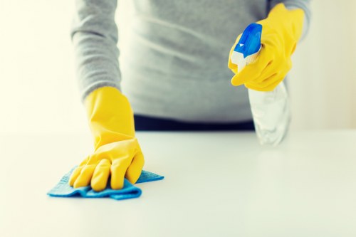 Office cleaning team in Finchley maintaining a tidy workspace