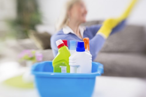 Estate clearance team sorting items inside a Finchley property
