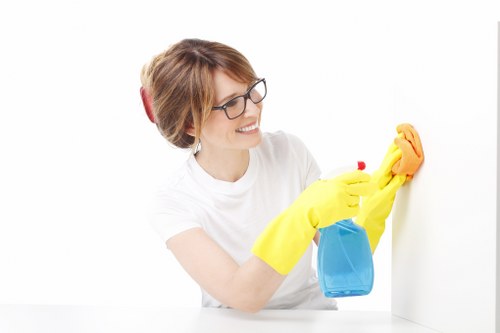 Mid-service oven cleaning with tidy tools and controlled workspace
